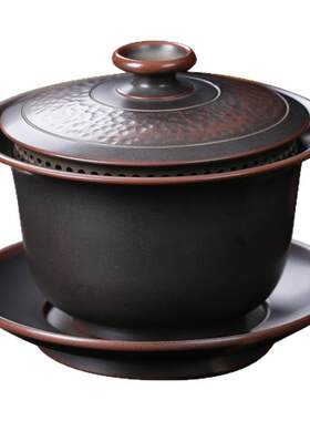 悬停泡茶大口盖碗原矿泥料纯手工
