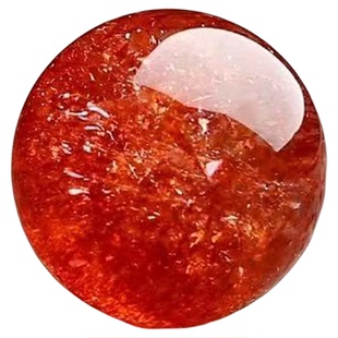 天然金太阳圆珠散珠橙红太阳多宝单珠手链超七金草莓晶diy配珠