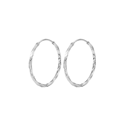 明牌珠宝铂金PT950波浪耳圈