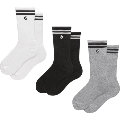 Daily Essential 中筒袜 *3 双装丨lululemon丨LU9CL9S