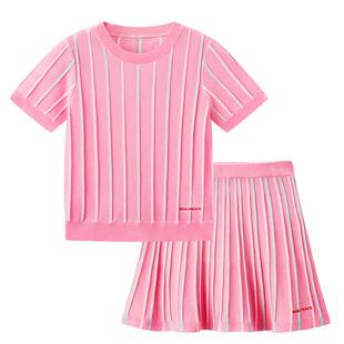 MINIPEACE太平鸟童装女童套装夏季薄款针织短裙莱赛尔儿童两件套