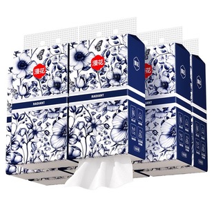 漫花悬挂抽纸手提式家用纸巾四层实惠装厕纸挂式原木卫生纸餐巾纸