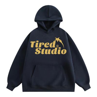 TIRED美式潮流发泡字母印花连帽卫衣春秋情侣套头衫长袖街头上衣