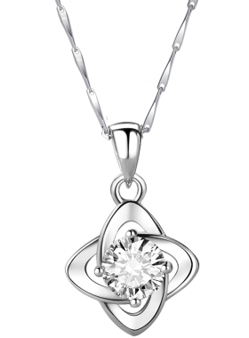 【一物一证】莫桑石项链999纯银