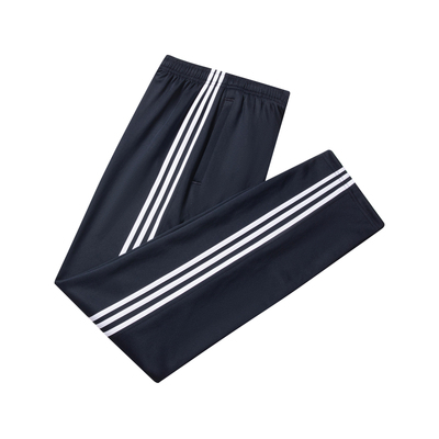 加绒校服裤子藏青色二条杠秋冬季