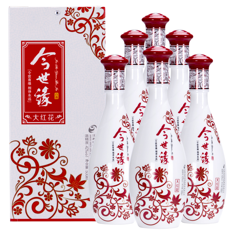 今世缘500ml白酒42度大红花