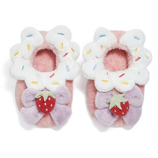 泰兰尼斯童鞋冬季棉拖包跟加绒居家鞋加厚棉鞋女童