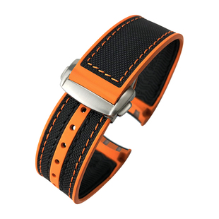 尼龙氟橡胶手表带适用欧米茄海洋宇宙600新海马300超霸20 21 22mm