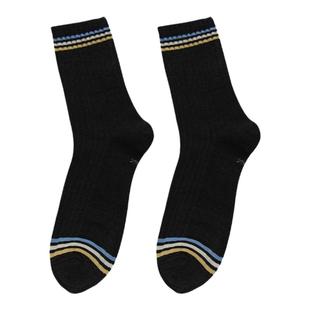 韩国东大门进口男袜ggorangnae春秋吸汗螺纹彩色条纹运动中筒袜子