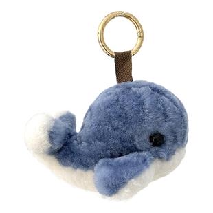 可爱黄景瑜同款羊毛小海豚汽车钥匙扣皮草鲸鱼挂件毛绒玩偶公仔