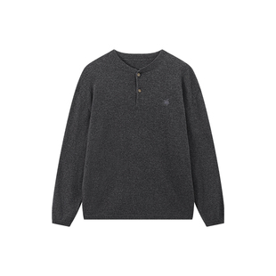 江南先生NewJNXS'马上有'全绵羊毛ROW风刺绣亨利领新年毛衣男女