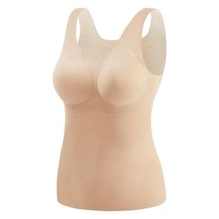 羊绒带胸垫保暖内衣女款吊带背心加绒免穿文胸冬季美肤内搭打底衫