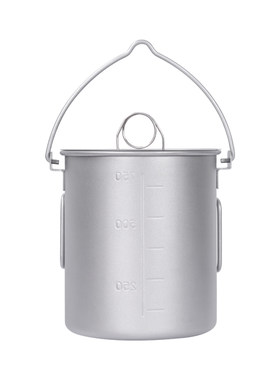 银蚁纯钛露营折叠手柄户外水杯