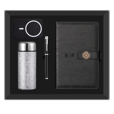 高档商务记事本定制钛保温杯套装