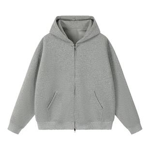 About Sunday简约连帽拉链卫衣男女百搭外套冬季外衣开衫