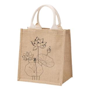 diy手工包包麻布手提袋手绘帆布包国风创意编织彩绘涂鸦麻布袋DIY