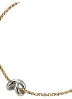 [新品]RSNY莫比乌斯之心双色项链通勤锁骨链古巴链精致吊坠可调节