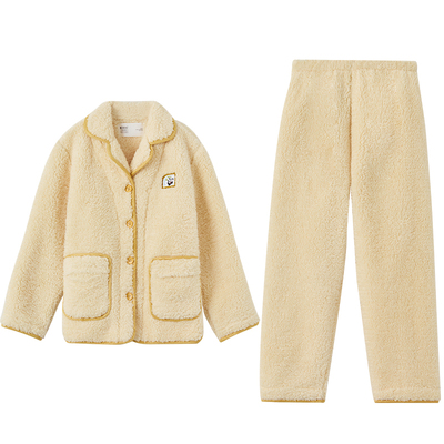 红豆居家儿童睡衣抗静电珊瑚绒