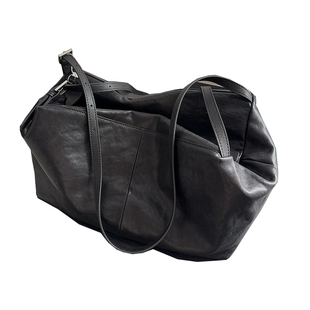 小众高级感头层植鞣牛皮托特包女大容量单肩斜挎包通勤旅行电脑包