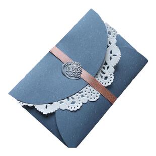 5个莫兰迪色复古艺术纸信封Ins香草木纸信纸手绘明信片火漆封信封