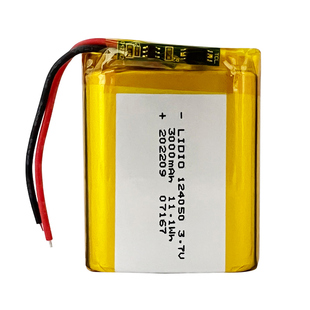 124050可充电三元锂电池3.7v 3000mAh聚合物电芯带保护板可定制线