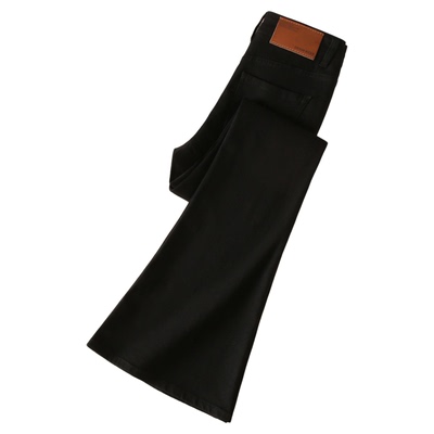 黑色微喇牛仔裤女2025秋冬新款