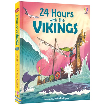 Usborne 24 Hours with the Vikings 维京海盗的24小时 科普漫画 精装全彩图画书赠音频 英语课外阅读故事书 英文原版进口儿童图书