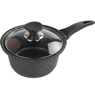 麦饭石奶锅不粘锅汤锅婴儿宝宝辅食锅18cm明火煮泡面小锅迷你锅