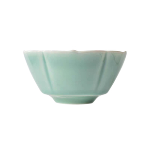 陶瓷碗家用高颜值创意花边饭碗个人专用高脚斗笠碗耐高温青瓷餐具