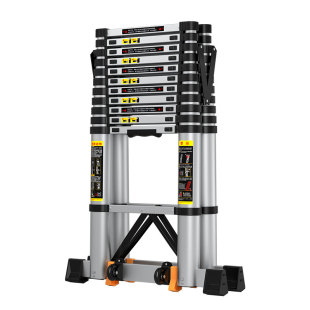 加厚伸缩梯登高5米摘果消防工程人字申缩梯凳爬梯梯子墙家用折叠