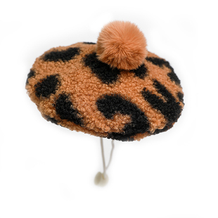 猫咪新年豹纹帽子项圈围兜狗狗饰品衣服装扮宠物八角帽围巾围脖