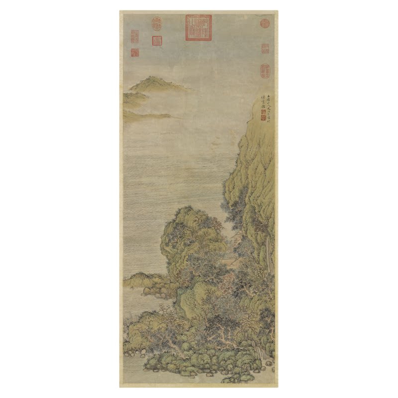 明 文伯仁 五月江深图古代名家山水国画微喷复制临摹学习画稿