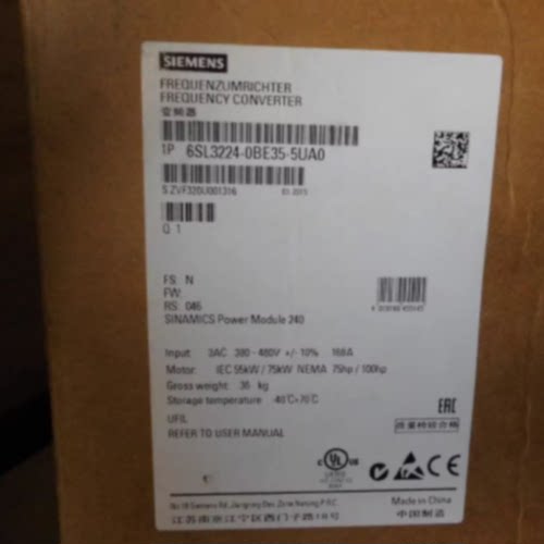议价6SL3225-0BE35-5UA0西门子G120变频器功率模块6SL32250BE355U