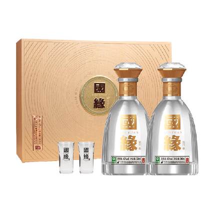 今世缘国缘对开42度浓香型白酒500ml*2瓶全息镭射工艺宴请有面