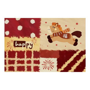 马年入户门地垫2026新年氛围感红色喜庆玄关进门防滑耐磨垫子免洗