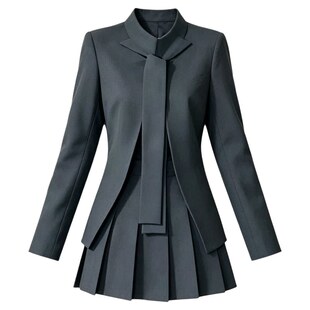 韩系穿搭高级感通勤职业西服两件套女长袖上衣西装外套短裙套装裙
