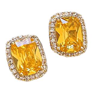 黄钻小方糖耳钉女2026新款爆款高级感轻奢耳钉睡觉免摘巨好看耳环