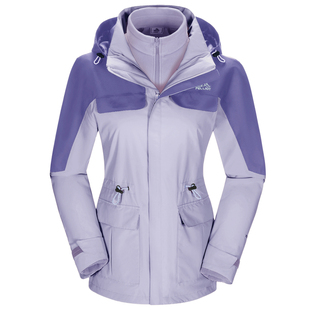 【山色】伯希和户外冲锋衣女三合一加绒外套男防风防水登山服外套