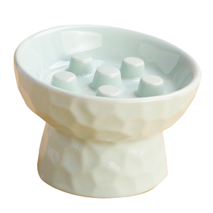 陶瓷猫碗慢食碗狗狗小型犬猫咪宠物粮碗猫碗狗碗保护颈椎高脚防噎