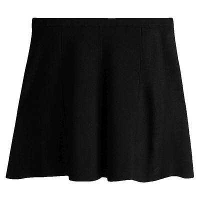 HM女装半身裙春季喇叭优雅A字裙高腰显瘦针织短裙1271648