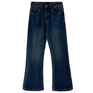 高腰显瘦加绒微喇牛仔裤女秋冬2025新款裤子修身小个子喇叭裤冬季