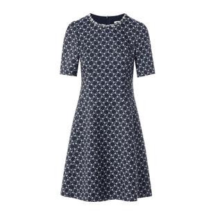 朗姿集团LIME莱茵复古蝴蝶结LOGO印花格纹连衣裙25夏短袖收腰裙