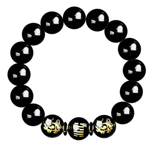 2026年黑曜石手链五行属水饰品黑水晶手串男女水风井礼物首饰配饰