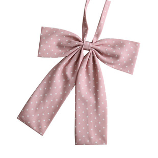 舞鸥超大软绿色波点大长柄领结学生JK制服职业衬衫西装上衣配饰品