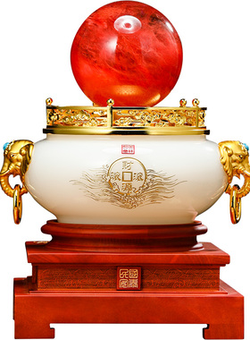 十号公馆琉璃招财聚财聚宝盆摆件