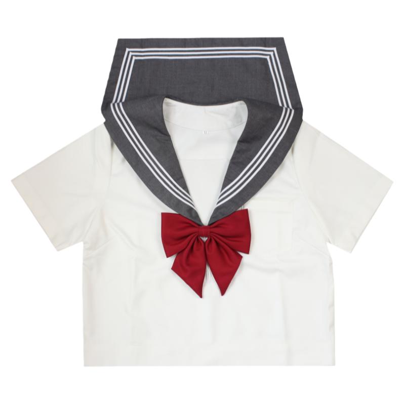 喵酱基础款jk制服灰领白三本学院风正版长短袖日系水手服套装现货