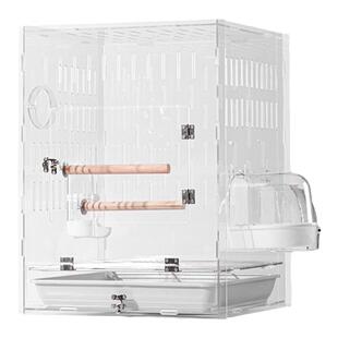 鸟笼鹦鹉笼透明笼防甩食透明鸟笼虎皮玄凤大号超大鸟笼子防飞羽