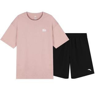 安踏运动套装男短袖短裤穿搭夏季新款青少年男装帅气学生潮流套装