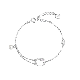 潮色绘x三丽鸥HelloKitty猫925银手链女款高颜值生日礼物送女友