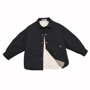 啦芙莱童装2025秋冬新款男女童日系薄棉衬衫外套儿童百搭上衣3033